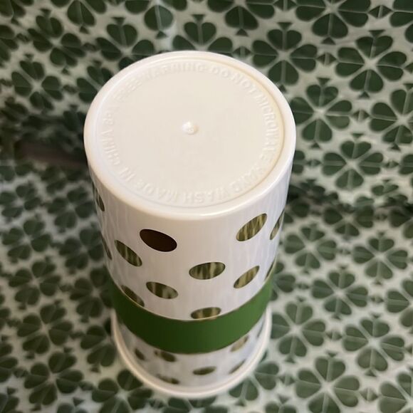 NWT Kate Spade 16oz travel mug Tumbler gold polka dots - Picture 5 of 5